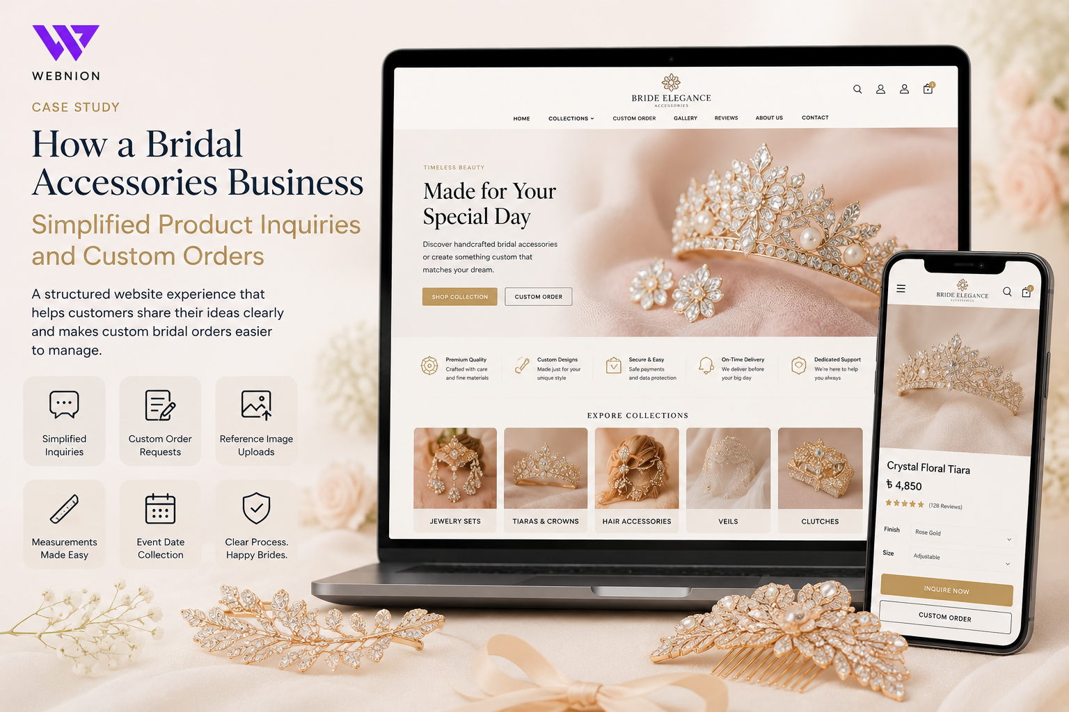 How a Bridal Accessories Business Simplified Product Inquiries and Custom Orders