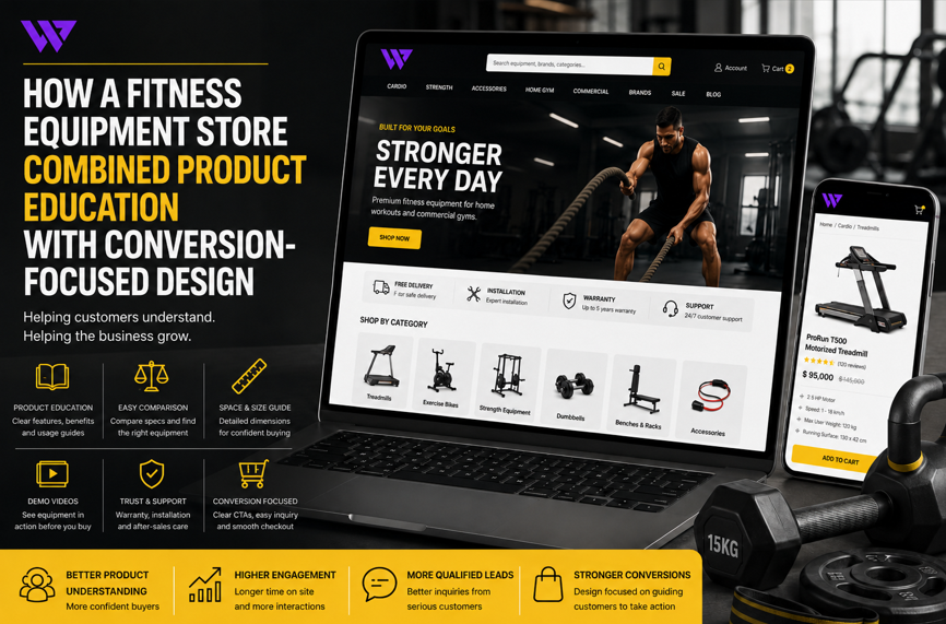 How a Fitness Equipment Store Combined Product Education with Conversion-Focused Design