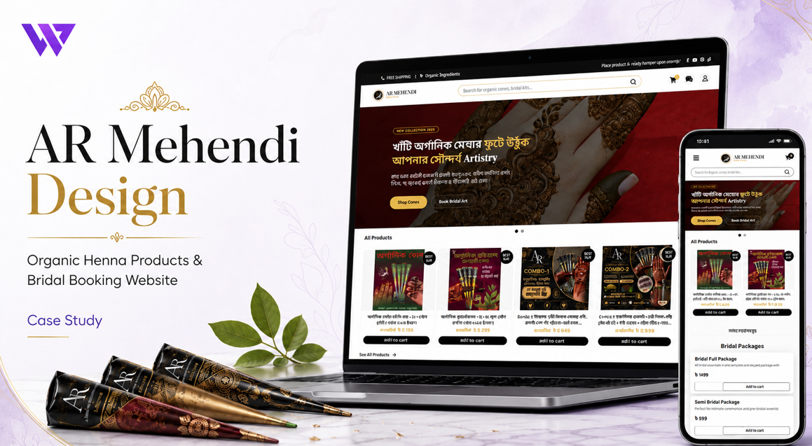 How AR Mehendi Design Combined Organic Henna Products and Bridal Service Bookings in One Website